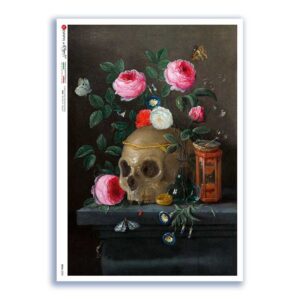 SKULL-0028. Papel de Arroz cráneos para decoupage.