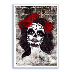 SKULL-0029. Papel de Arroz cráneos para decoupage.