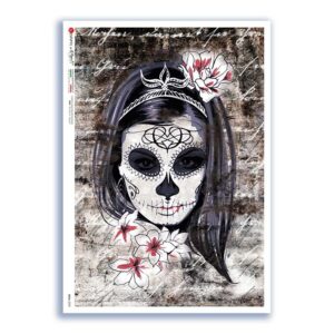 SKULL-0030. Papel de Arroz cráneos para decoupage.