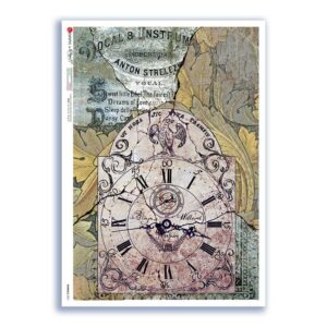 TIME-0035. Papel de Arroz relojes para decoupage.