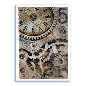 TIME-0037. Papel de Arroz relojes para decoupage.