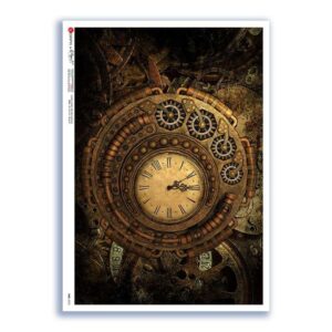 TIME-0038. Papel de Arroz relojes para decoupage.