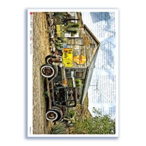 VEHICLES-0059. Papel de Arroz vehículos para decoupage.