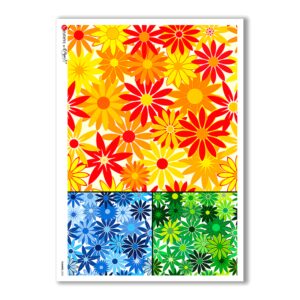 FLOWERS-0022. Papel de Arroz flores para decoupage.