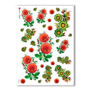 FLOWERS-0029. Papel de Arroz flores para decoupage.