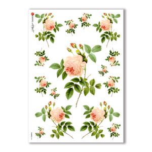 FLOWERS-0034. Papel de Arroz victoriano flores para decoupage.