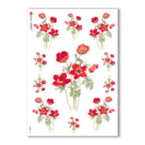 FLOWERS-0035. Papel de Arroz victoriano flores para decoupage.