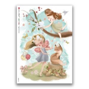 FAIRIES-0094. Papel de Arroz hadas para decoupage.