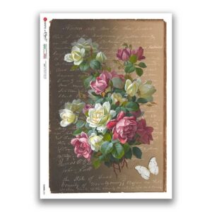 FLOWERS-0393. Papel de Arroz flores para decoupage.