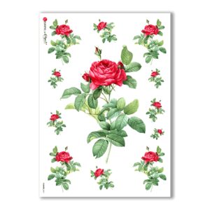 FLOWERS-0041. Papel de Arroz victoriano flores para decoupage.