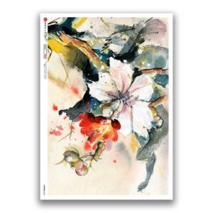 FLOWERS-0401. Papel de Arroz flores para decoupage.