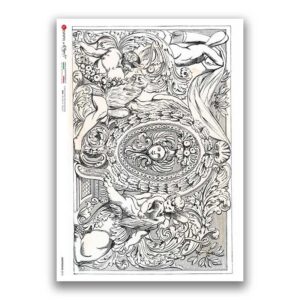 GROTTESCHE-0018. Papel de Arroz grotesca para decoupage.