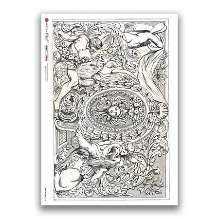 GROTTESCHE-0018. Papel de Arroz grotesca para decoupage.