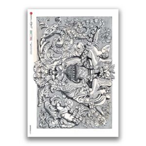 GROTTESCHE-0019. Papel de Arroz grotesca para decoupage.