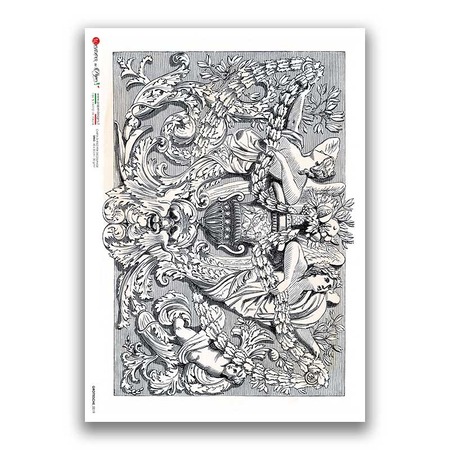 GROTTESCHE-0019. Papel de Arroz grotesca para decoupage.