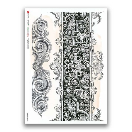 GROTTESCHE-0020. Papel de Arroz grotesca para decoupage.