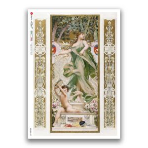 NOUVEAU-0039. Papel de Arroz art nouveau para decoupage.