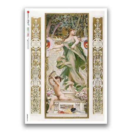 NOUVEAU-0039. Papel de Arroz art nouveau para decoupage.