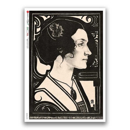 NOUVEAU-0041. Papel de Arroz art nouveau para decoupage.