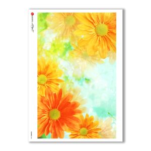FLOWERS-0046. Papel de Arroz flores para decoupage.