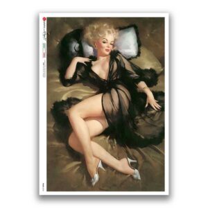 PINUP-0040. Papel de Arroz pin-up para decoupage.