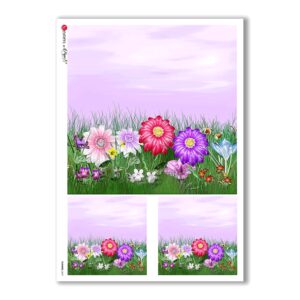 FLOWERS-0047. Papel de Arroz flores para decoupage.