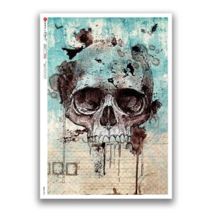 SKULL-0034. Papel de Arroz cráneos para decoupage.