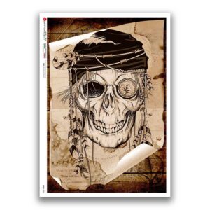SKULL-0036. Papel de Arroz cráneos para decoupage.