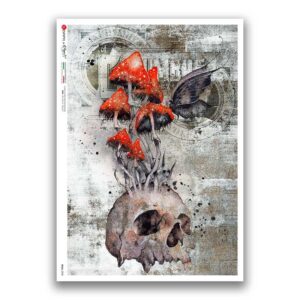 SKULL-0038. Papel de Arroz cráneos para decoupage.