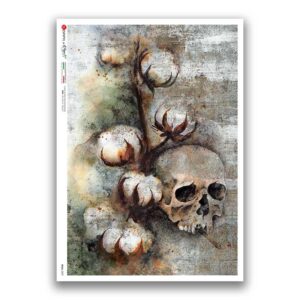 SKULL-0039. Papel de Arroz cráneos para decoupage.