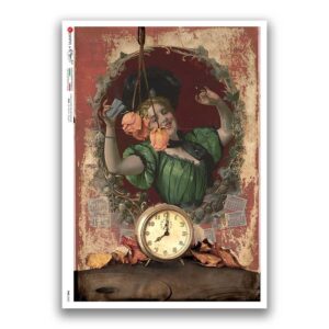 TIME-0040. Papel de Arroz relojes para decoupage.