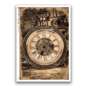 TIME-0042. Papel de Arroz relojes para decoupage.