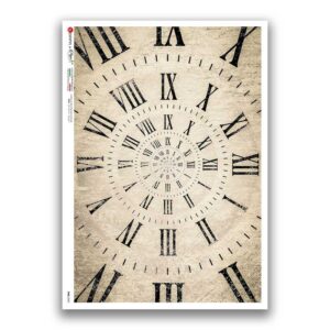TIME-0043. Papel de Arroz relojes para decoupage.