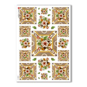 FLOWERS-0050. Papel de Arroz flores para decoupage.