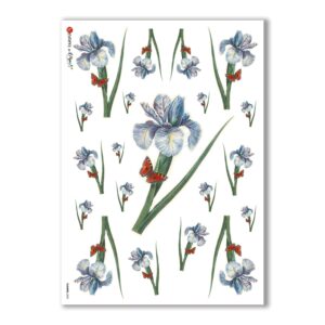 FLOWERS-0052. Papel de Arroz flores para decoupage.