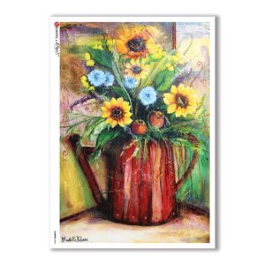 FLOWERS-0053. Papel de Arroz flores para decoupage.