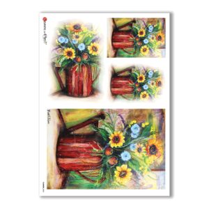 FLOWERS-0055. Papel de Arroz flores para decoupage.