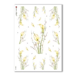 FLOWERS-0058. Papel de Arroz flores para decoupage.