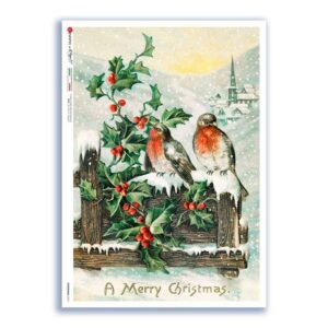 CHRISTMAS-0352. Papel de Arroz victoriano Navidad para decoupage.