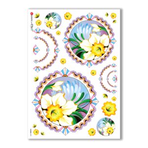 FLOWERS-0070. Papel de Arroz flores para decoupage.