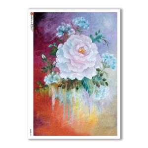 FLOWERS-0076. Papel de Arroz flores para decoupage.