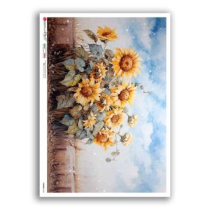 FLOWERS-0405. Papel de Arroz flores para decoupage.