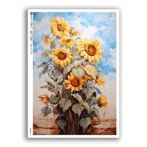 FLOWERS-0406. Papel de Arroz flores para decoupage.