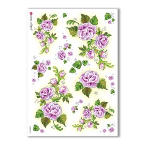FLOWERS-0078. Papel de Arroz flores para decoupage.