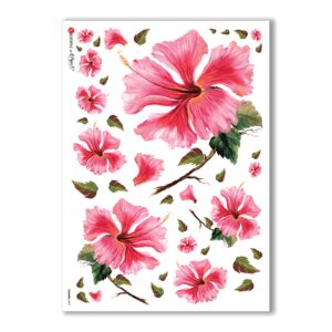 FLOWERS-0079. Papel de Arroz flores para decoupage.