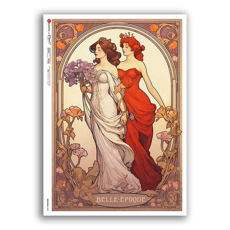 NOUVEAU-0049. Papel de Arroz art nouveau para decoupage.