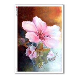 FLOWERS-0080. Papel de Arroz flores para decoupage.