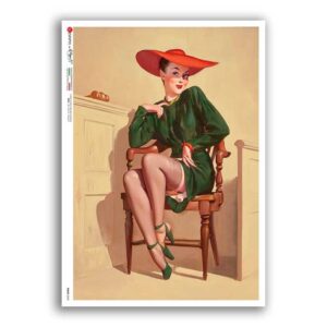 PINUP-0043. Papel de Arroz pin-up para decoupage.