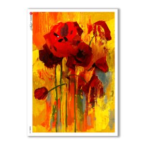 FLOWERS-0082. Papel de Arroz flores para decoupage.