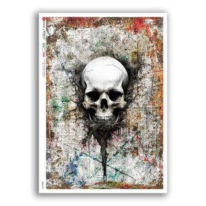 SKULL-0042. Papel de Arroz cráneos para decoupage.